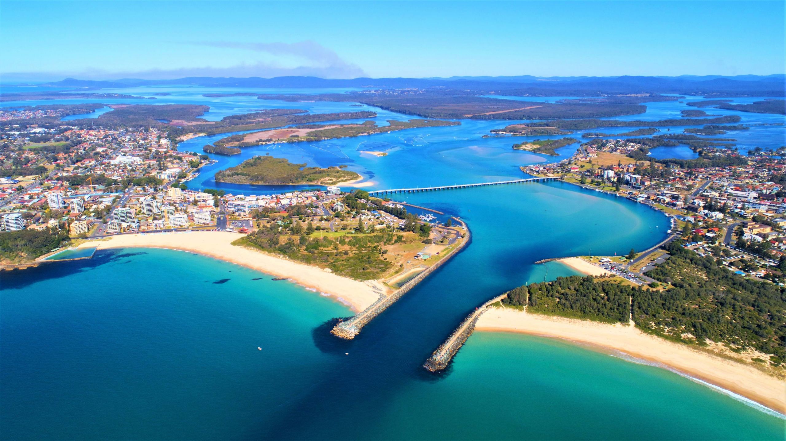 An aerial view of Forster - Tuncurry, NSW