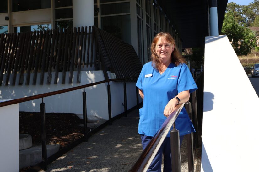 Jackie Carr at the front of Anglican Care in Toronto